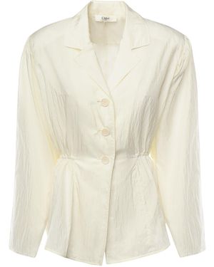 Chloé Chloé Puffy Sleeved V-Neck Blouse - White