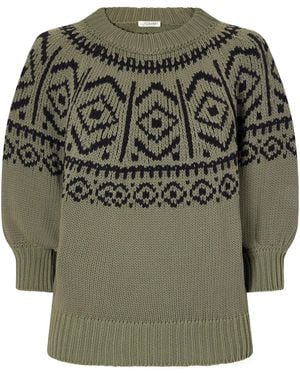 Altuzarra Howard Intarsia-Knit Cotton-Blend Jumper - Green