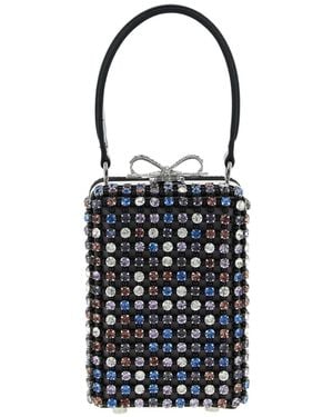 Self-Portrait 'Multi Crystal Chainmail' Handbag - Black