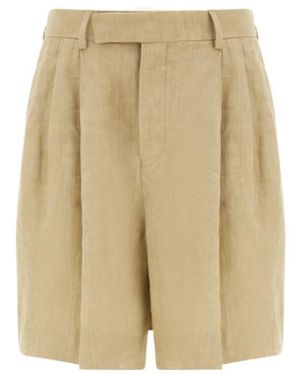 Ferragamo Linen Bermuda Short - Natural
