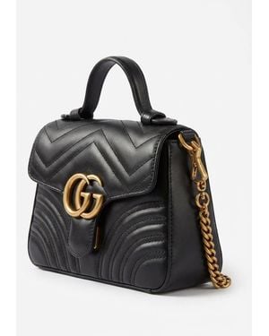 Gucci Gg Marmont Mini Top Handle Bag - Black