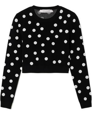 Carolina Herrera Short Polka Dot Knit Jumper - Black
