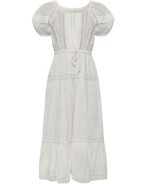 Ulla Johnson Round-Neck Puff-Sleeve Dress - White