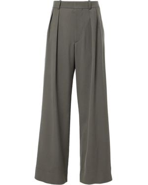 Wardrobe NYC High-Waisted Wide-Leg Casual Pants - Gray