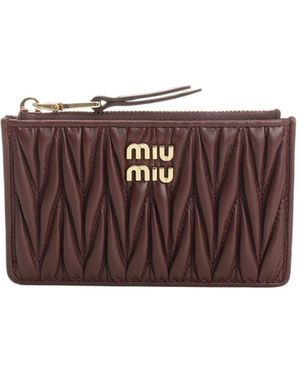 Miu Miu Matelass Zipped Wallet - Purple