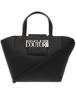 Versace Jeans Couture Logo-Plaque Tote Bag - Black