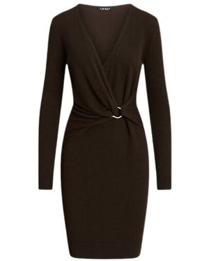 Ralph Lauren V-Neck Wrapped Dress - Black