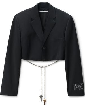 Alexander Wang Cropped Long-Sleeve Blazer - Black
