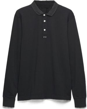 Prada Long-Sleeved Cotton Polo Shirt - Black