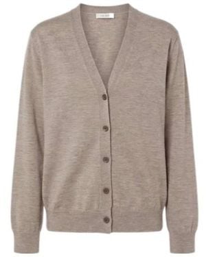 The Row V-Neck Sweater - Brown