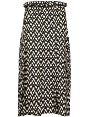 Valentino Toute La V Pleated Midi Skirt - Black