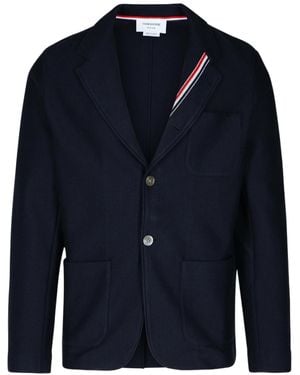 Thom Browne Rwb-Stripe Button-Up Jacket - Blue