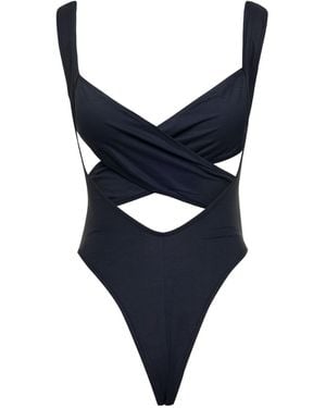 Reina Olga Exotica Cut-Out Open Back Swimsuit - Blue