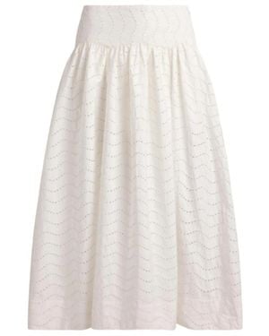 Polo Ralph Lauren Eyelet Shirred Skirt - White