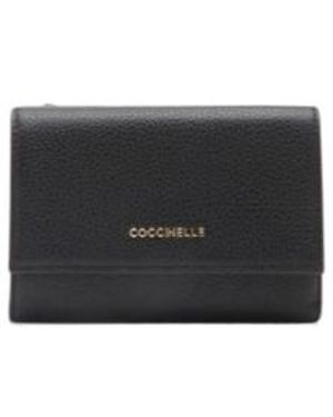 Coccinelle Medium Metallic Soft Leather Wallet - Black