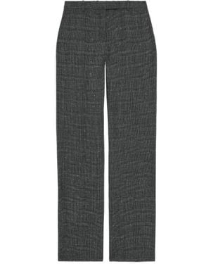 McQueen Flecked Glen Check Tailored Trousers - Grey