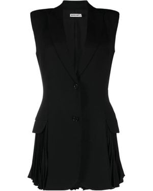 Jonathan Simkhai Single-Breasted Pleated Vest - Black