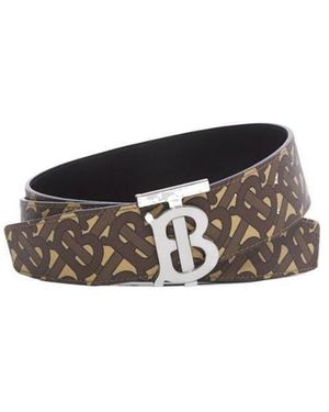Burberry Reversible Monogram Print Belt - White