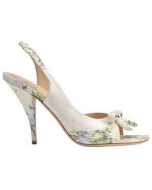 Dior Bow Heeled Slingback Sandal - Metallic