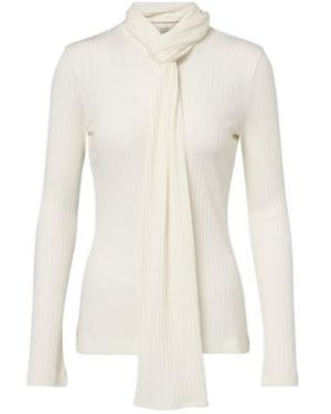 TOTEME Tie-Neck Jersey Cardigan - White