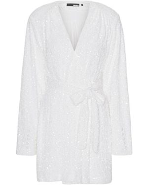 ROTATE BIRGER CHRISTENSEN Sequined Mini Wrap Dress Dress - White