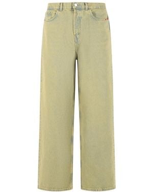 AMISH Wide-Leg Washed Jeans - Green
