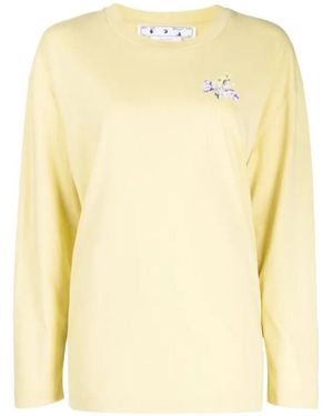 Off-White c/o Virgil Abloh Flower Arrow Organic-Cotton Sweatshirt - Yellow