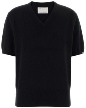 Extreme Cashmere Martina V-Neck Knitted Top - Black