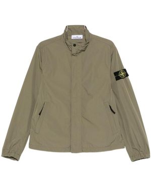 Stone Island Logo Patch High Neck Jacket - Green