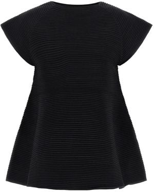 Issey Miyake Corrugated Knit Mini Dress - Black