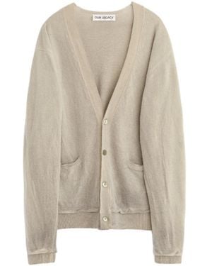 Our Legacy Spray-Dyed Wool Cardigan - Natural