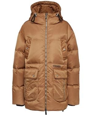 DSquared² Quilted Hooded Coat - Brown