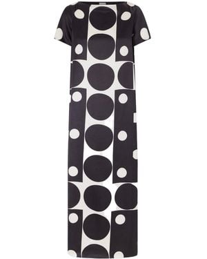 Dries Van Noten Printed Satin Midi Dress - White