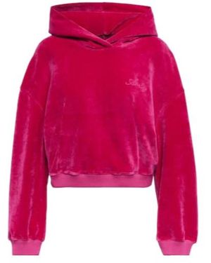 Amiri Cropped Velour Hoodie - Red