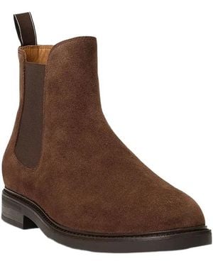 Polo Ralph Lauren Suede Elastic-Panel Boots - Brown