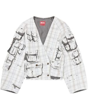 DIESEL De-Talbar-Fsi Cropped Jacket - White