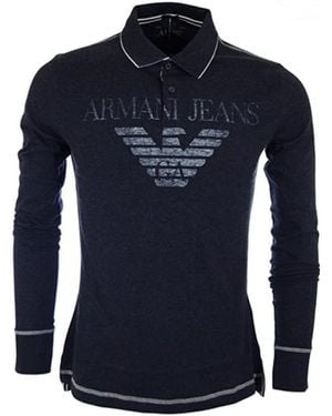 Armani Jeans Logo Details Polo Shirt - Blue