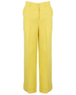 P.A.R.O.S.H. Pressed-Crease Straight-Leg Trousers - Yellow