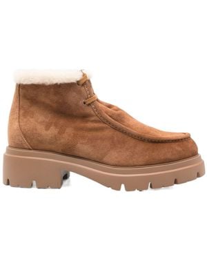 Stuart Weitzman Hudson Shearling Chukka Boots - Brown