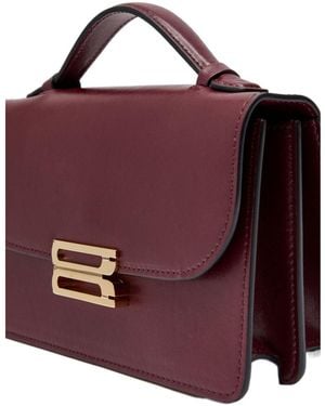 Victoria Beckham Dorian Mini Grained-Leather Top Handle Bag - Purple