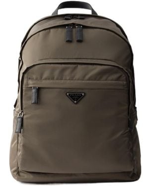 Prada Re-Nylon And Saffiano Leather Backpack - Green