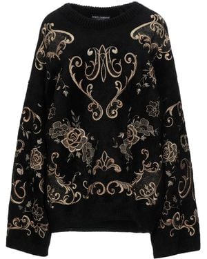 Dolce & Gabbana Floral Knit Top - Black