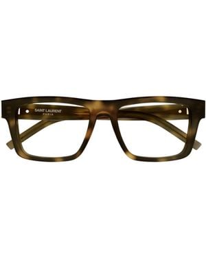Saint Laurent Eyewear Square Frame Glasses - Brown
