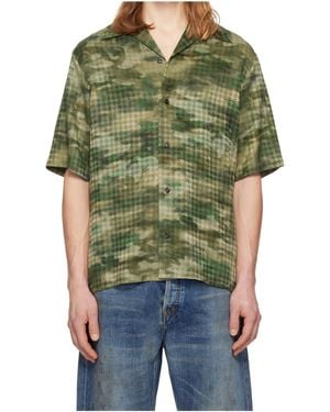 Amiri Ma Quad Camo Camp Short-Sleeve Shirt - Green