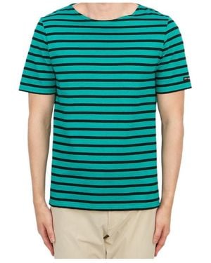 Saint James Striped Graphic T-Shirt - Green