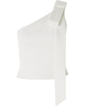 Cult Gaia Nomi One-Shoulder Knitted Top - White