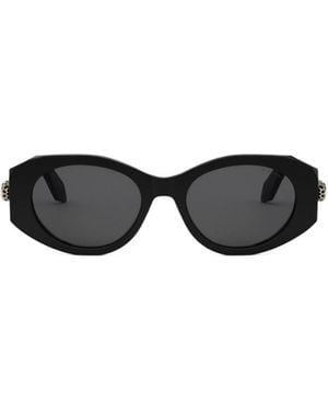 BVLGARI Bulgari Serpenti Forever Oval Frame Sunglasses - Black