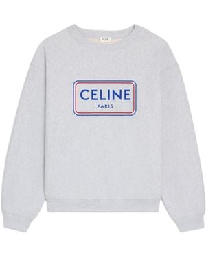 Celine Logo Cotton Sweatshirt - White