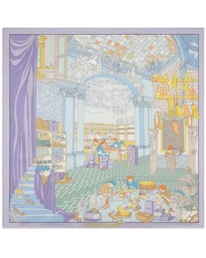 Ferragamo Printed Silk Scarf - Blue