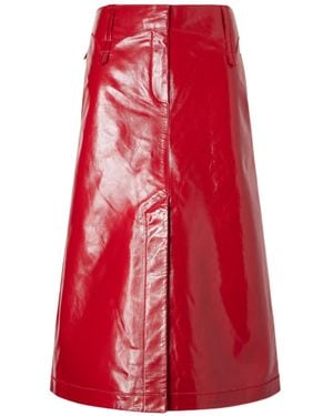 Tory Burch Leather Skirt - Red